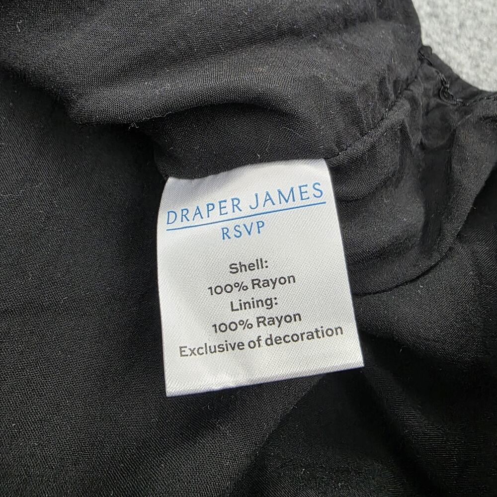 Draper James RSVP Dress Womens XL Black Floral Tie Waist Smocked Cuffs KD7032RT - Picture 16 of 16
